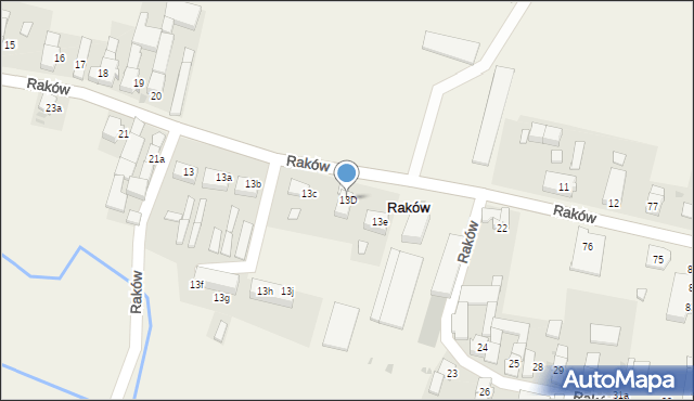 Raków, Raków, 13D, mapa Raków