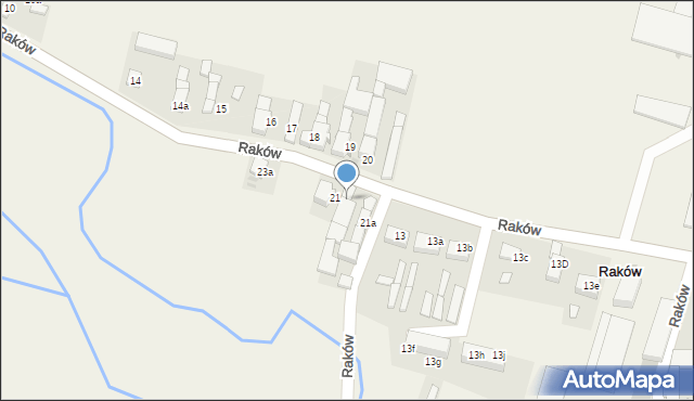 Raków, Raków, 21b, mapa Raków