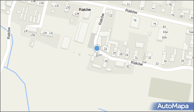 Raków, Raków, 23, mapa Raków