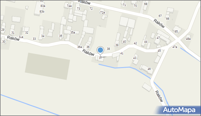 Raków, Raków, 37, mapa Raków