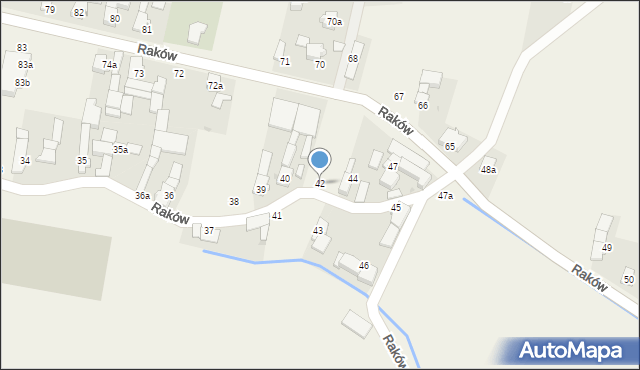 Raków, Raków, 42, mapa Raków