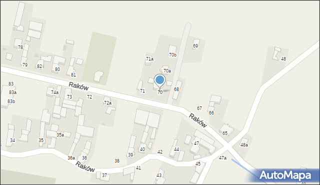 Raków, Raków, 70, mapa Raków