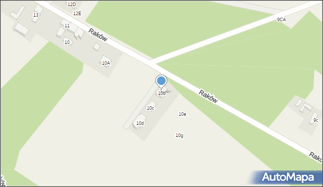 Raków, Raków, 10b, mapa Raków