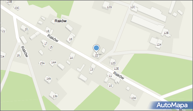 Raków, Raków, 12, mapa Raków