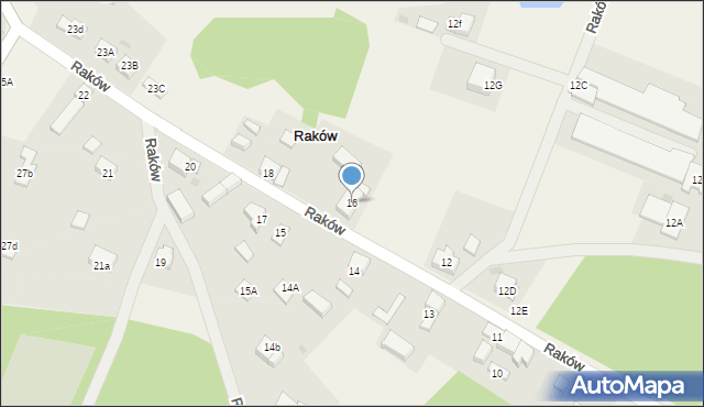 Raków, Raków, 16, mapa Raków