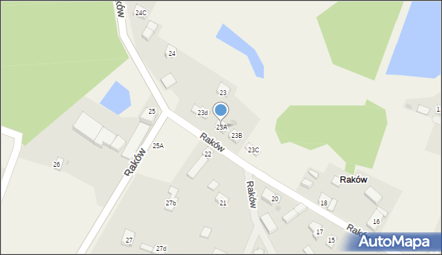 Raków, Raków, 23A, mapa Raków