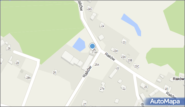 Raków, Raków, 25B, mapa Raków