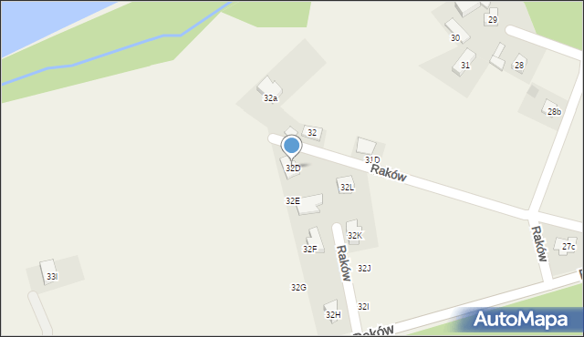 Raków, Raków, 32D, mapa Raków