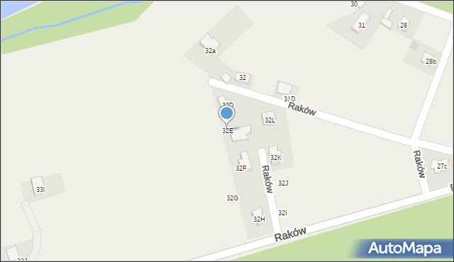 Raków, Raków, 32E, mapa Raków