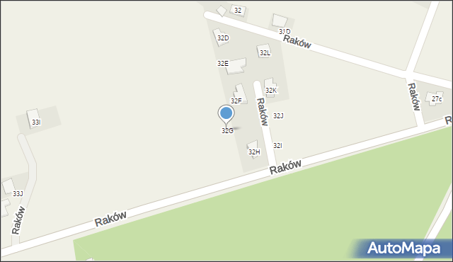 Raków, Raków, 32G, mapa Raków