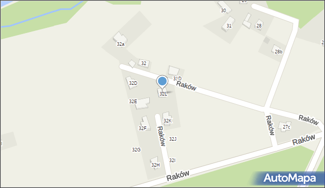 Raków, Raków, 32L, mapa Raków