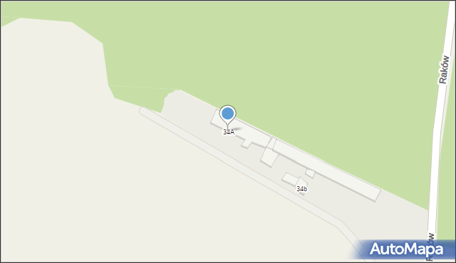Raków, Raków, 34A, mapa Raków