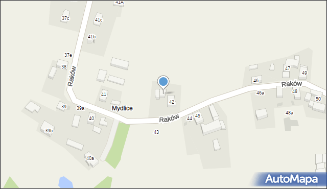 Raków, Raków, 42a, mapa Raków