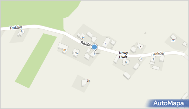 Raków, Raków, 8, mapa Raków