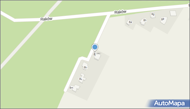 Raków, Raków, 8j, mapa Raków