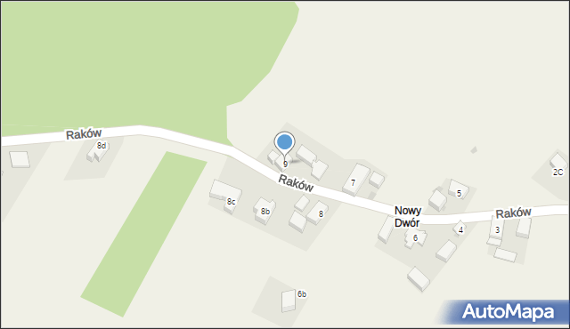 Raków, Raków, 9, mapa Raków