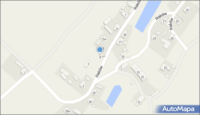 Raków, Raków, 4, mapa Raków