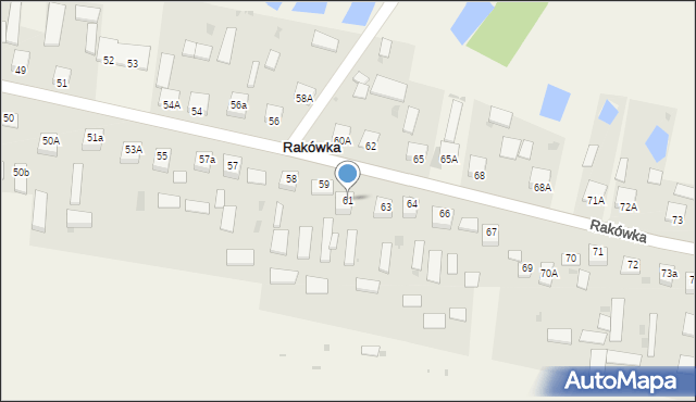 Rakówka, Rakówka, 61, mapa Rakówka