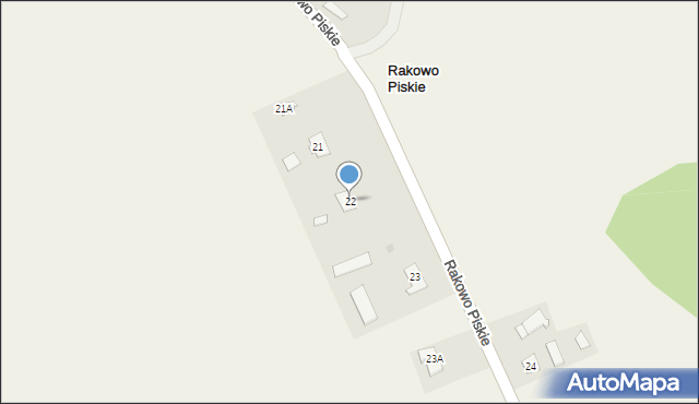 Rakowo Piskie, Rakowo Piskie, 22, mapa Rakowo Piskie