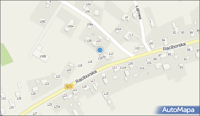 Raszczyce, Raciborska, 114, mapa Raszczyce