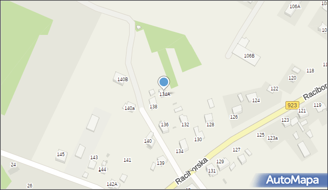 Raszczyce, Raciborska, 134A, mapa Raszczyce
