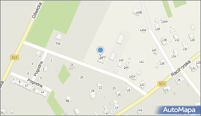 Raszczyce, Raciborska, 145, mapa Raszczyce