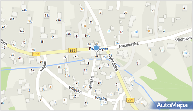 Raszczyce, Raciborska, 23, mapa Raszczyce