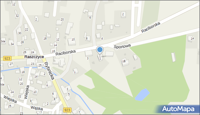 Raszczyce, Raciborska, 3A, mapa Raszczyce