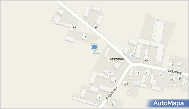 Raszewy, Raszewy, 11, mapa Raszewy