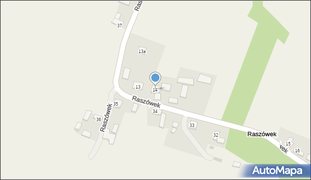 Raszówek, Raszówek, 14, mapa Raszówek