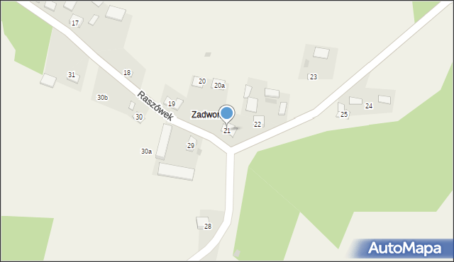 Raszówek, Raszówek, 21, mapa Raszówek