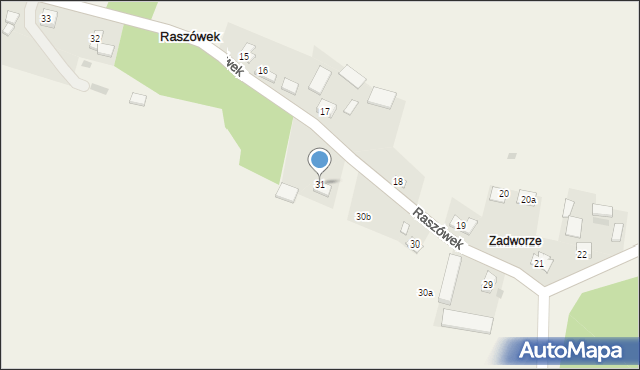Raszówek, Raszówek, 31, mapa Raszówek