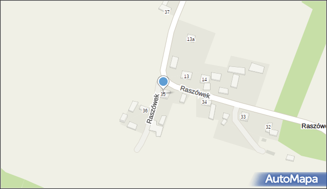 Raszówek, Raszówek, 35, mapa Raszówek