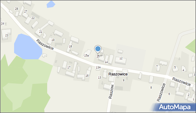 Raszowice, Raszowice, 15, mapa Raszowice