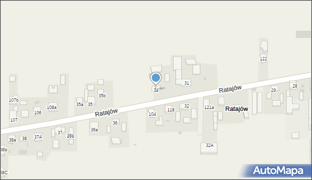 Ratajów, Ratajów, 34, mapa Ratajów