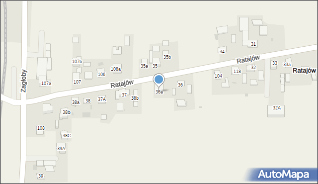 Ratajów, Ratajów, 36a, mapa Ratajów
