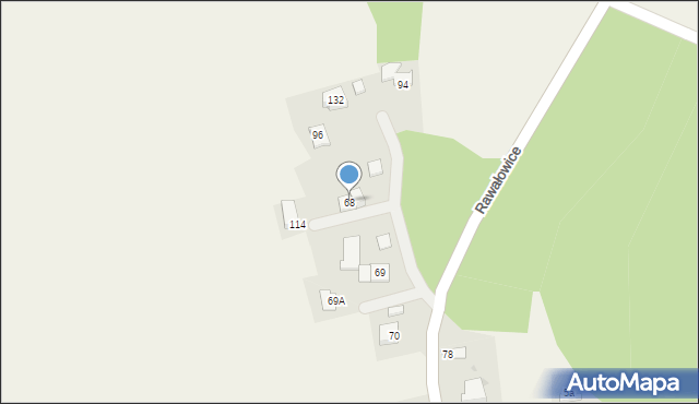 Rawałowice, Rawałowice, 68, mapa Rawałowice