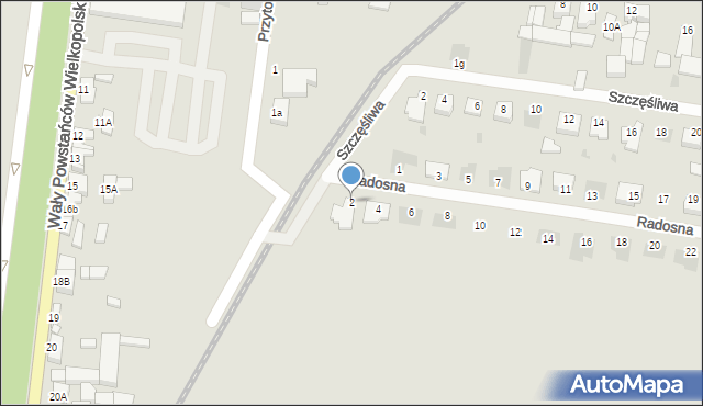 Rawicz, Radosna, 2, mapa Rawicz