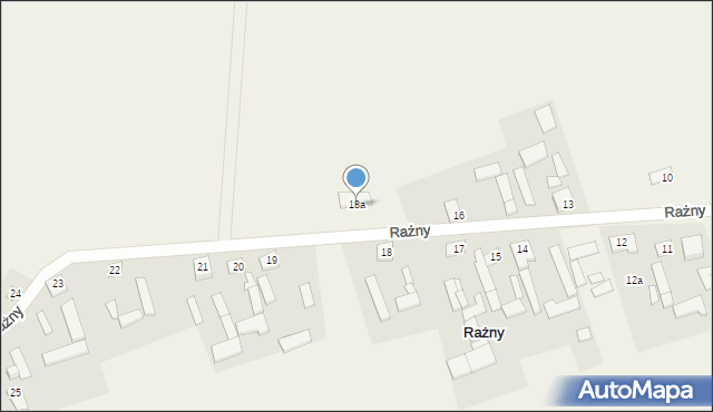 Rażny, Rażny, 18a, mapa Rażny