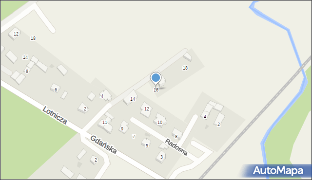 Rębiechowo, Radosna, 16, mapa Rębiechowo