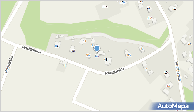 Rogów, Raciborska, 6C, mapa Rogów