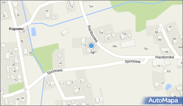 Rogów, Raciborska, 73B, mapa Rogów