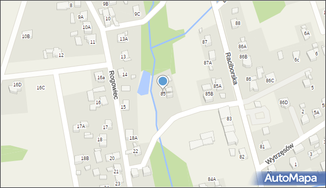 Rogów, Raciborska, 85, mapa Rogów