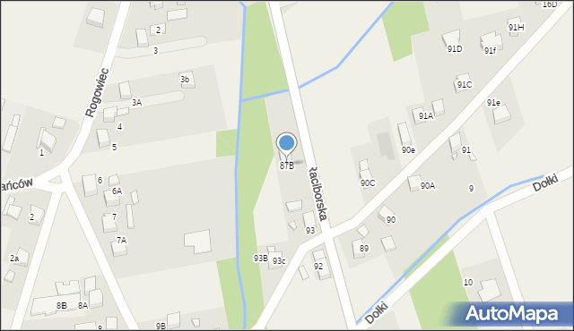 Rogów, Raciborska, 87B, mapa Rogów
