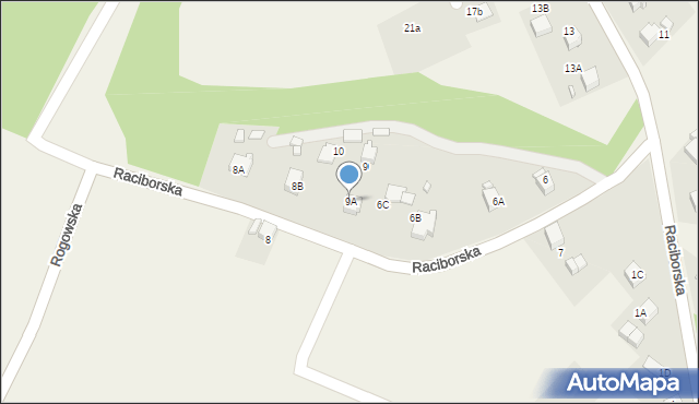 Rogów, Raciborska, 9A, mapa Rogów