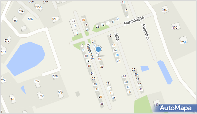 Różnowo, Radosna, 13, mapa Różnowo