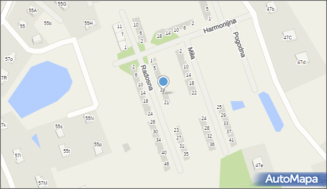 Różnowo, Radosna, 17, mapa Różnowo