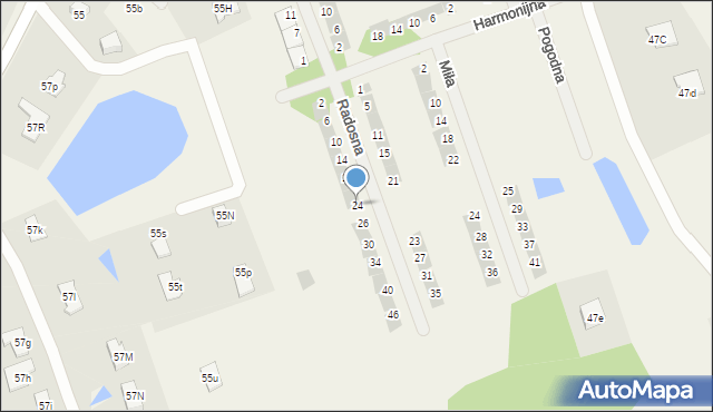 Różnowo, Radosna, 24, mapa Różnowo