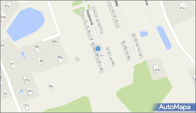 Różnowo, Radosna, 36, mapa Różnowo