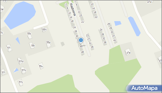 Różnowo, Radosna, 40, mapa Różnowo